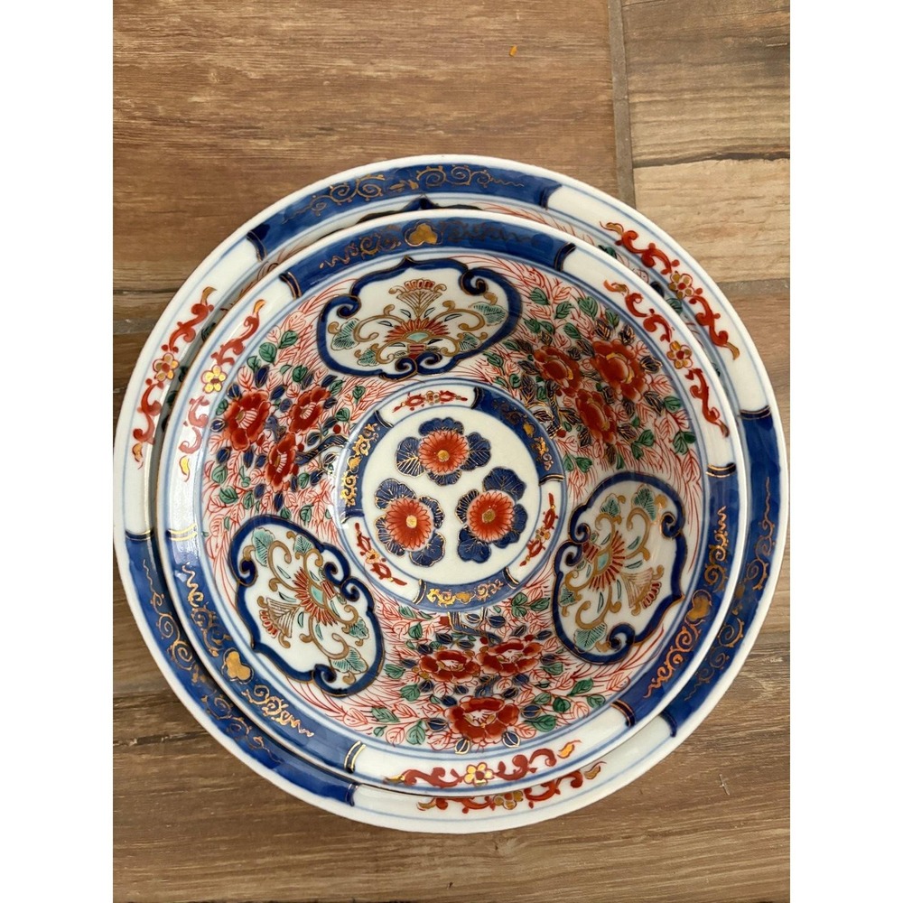 Vintage Imari Japanese lotus bowls - Picture 8 of 8